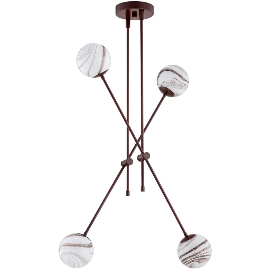 Argon 1842 - Viseći luster ABSOS 4xE14/7W/230V alabaster smeđa