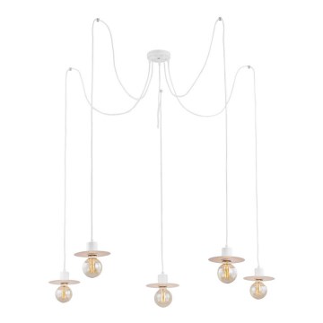 Argon 2077 - Luster na sajli CORSO 5xE27/15W/230V pauk bijela