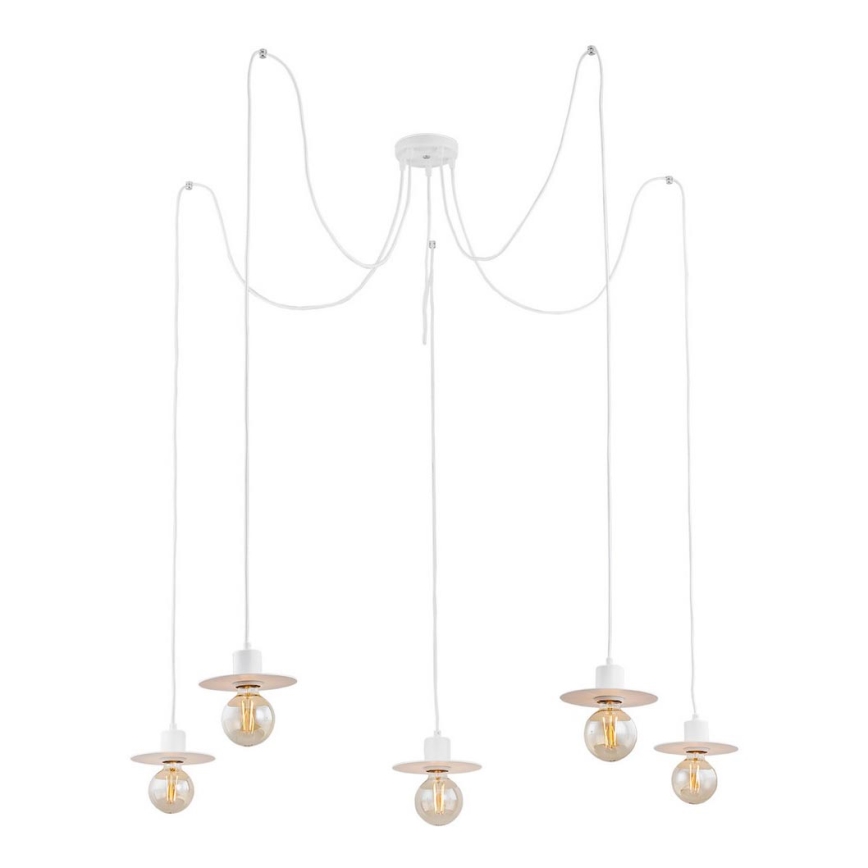 Argon 2077 - Luster na sajli CORSO 5xE27/15W/230V pauk bijela