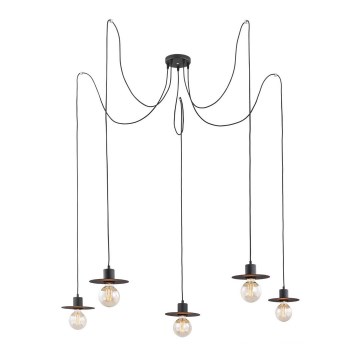 Argon 2078 - Luster na sajli CORSO 5xE27/15W/230V pauk crna