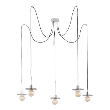 Argon 2079 - Luster na sajli CORSO 5xE27/15W/230V pauk sjajni krom