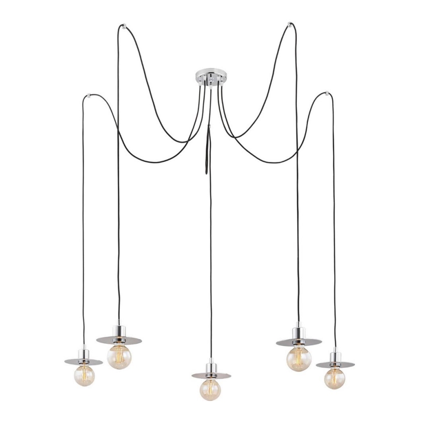 Argon 2079 - Luster na sajli CORSO 5xE27/15W/230V pauk sjajni krom