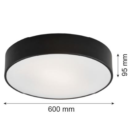Argon 2084 - Stropna svjetiljka DARLING 5xE27/15W/230V pr. 60 cm crna
