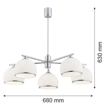 Argon 2087 - Viseći luster MARBELLA 5xE27/15W/230V sjajni krom