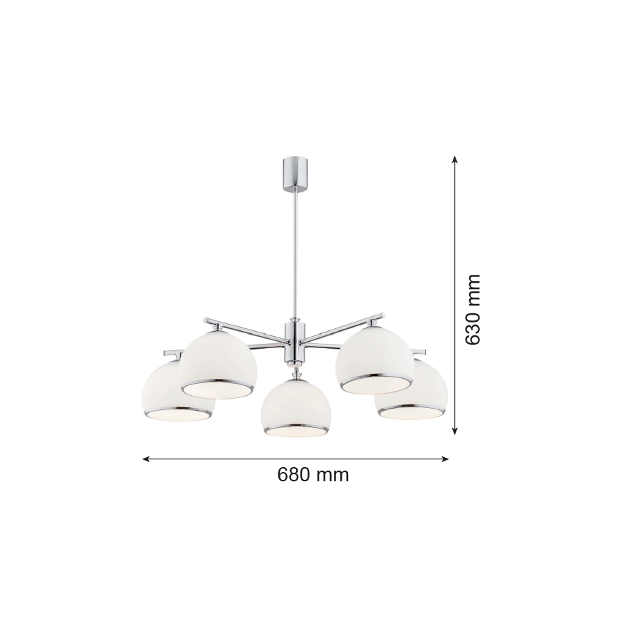 Argon 2087 - Viseći luster MARBELLA 5xE27/15W/230V sjajni krom