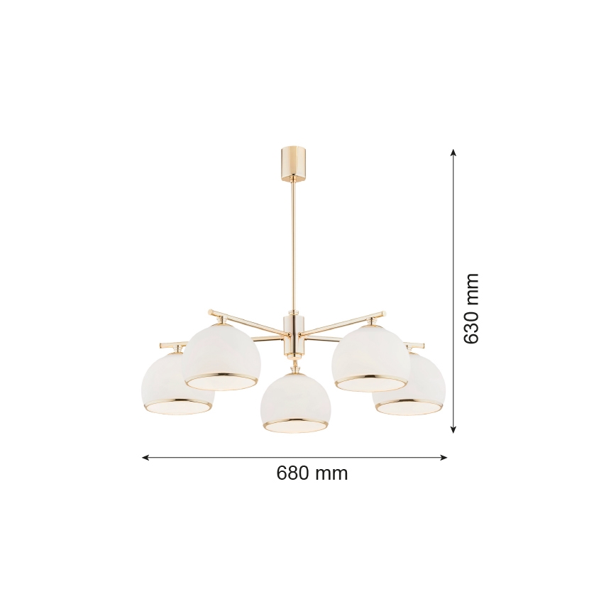 Argon 2088 - Viseći luster MARBELLA 5xE27/15W/230V mesing