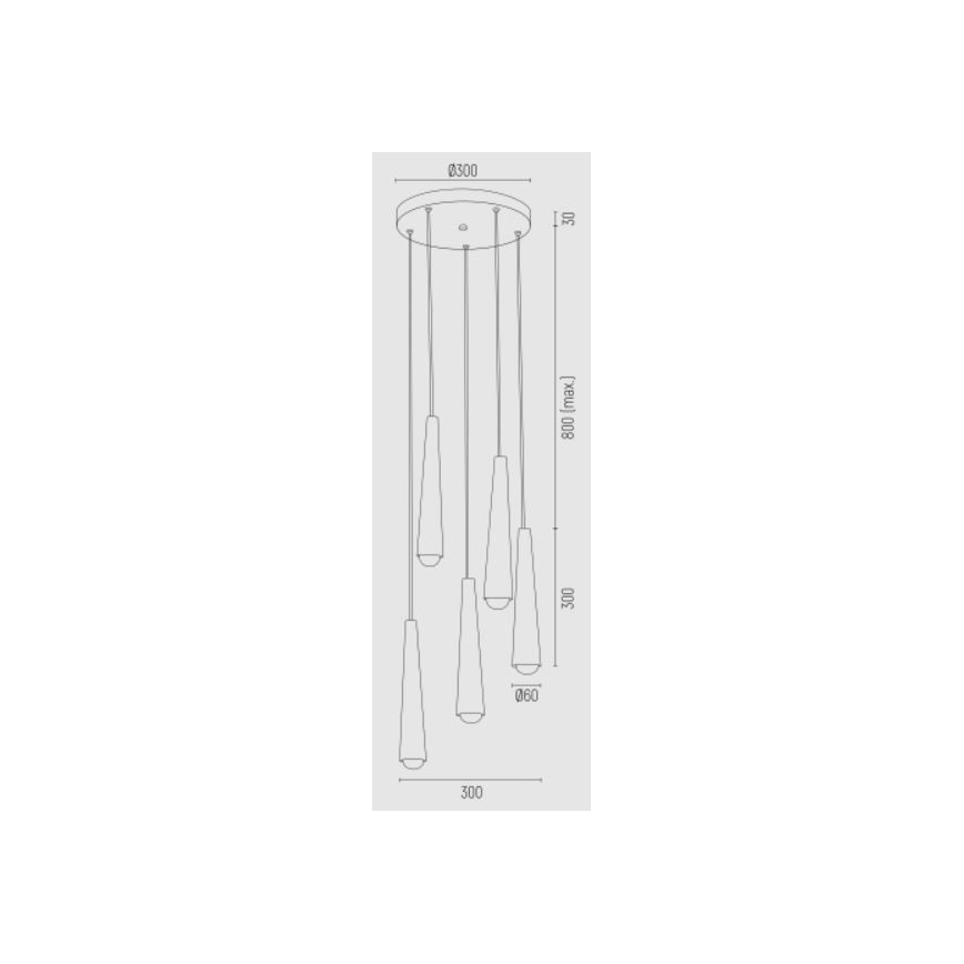 Argon 2103 - Luster na sajli HOLLYWOOD 5xE14/7W/230V crna