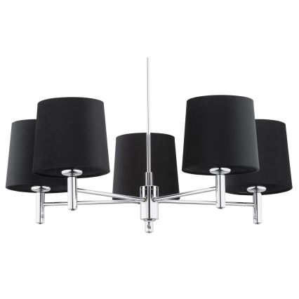Argon 2104 - Viseći luster BOLZANO 5xE27/15W/230V crna