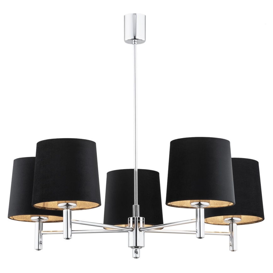 Argon 2104 - Viseći luster BOLZANO 5xE27/15W/230V crna