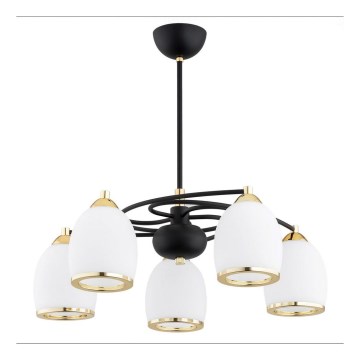 Argon 2115 - Viseći luster AVILA PLUS 5xE27/15W/230V crna/zlatna/bijela
