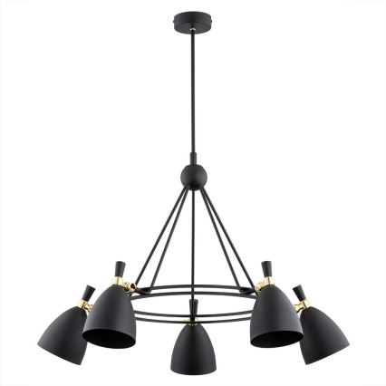 Argon 2118 - Viseći luster CHARLOTTE 5xE27/15W/230V crna/zlatna