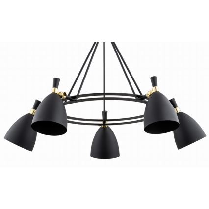 Argon 2118 - Viseći luster CHARLOTTE 5xE27/15W/230V crna/zlatna