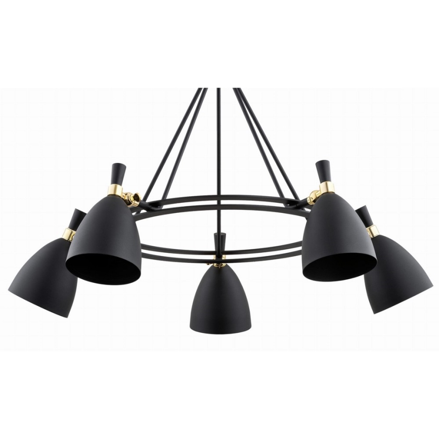 Argon 2118 - Viseći luster CHARLOTTE 5xE27/15W/230V crna/zlatna