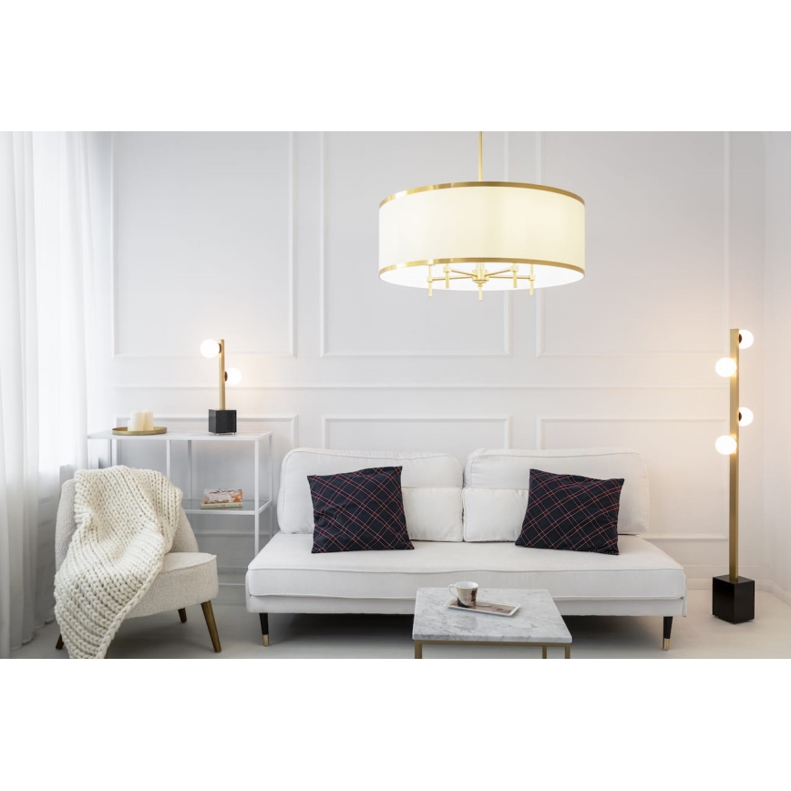 Argon 2127 - Viseći luster ABBANO 5xE14/7W/230V mesing/bijela