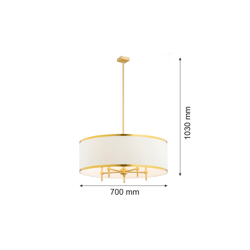 Argon 2127 - Viseći luster ABBANO 5xE14/7W/230V mesing/bijela