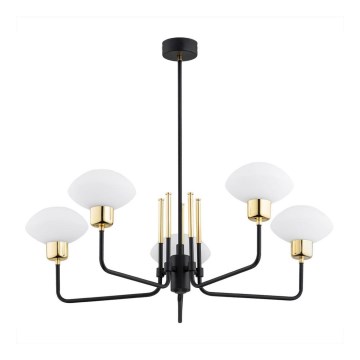 Argon 2128 - Luster na štapu RAVELLO 5xE14/15W/230V crna/zlatna