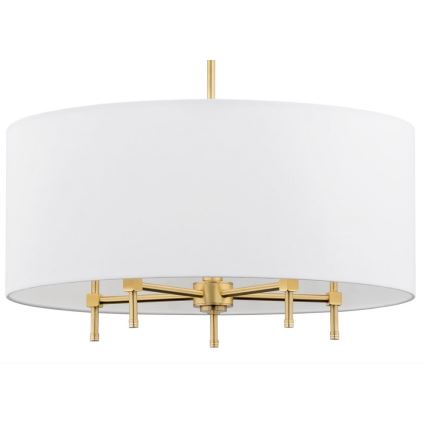 Argon 2132 - Viseći luster ABBANO 5xE14/7W/230V mesing/bijela