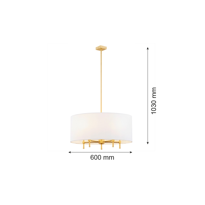 Argon 2132 - Viseći luster ABBANO 5xE14/7W/230V mesing/bijela