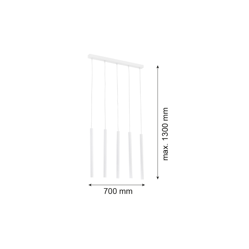 Argon 2136 - Luster na sajli ETNA 5xG9/6W/230V bijela