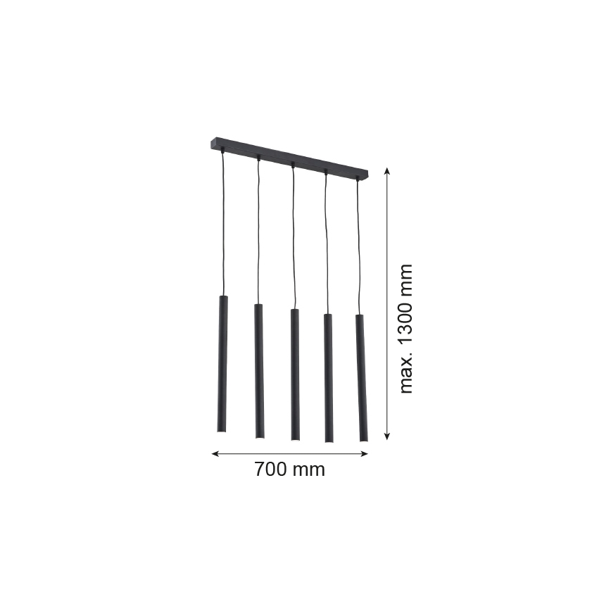 Argon 2137 - Luster na sajli ETNA 5xG9/6W/230V crna