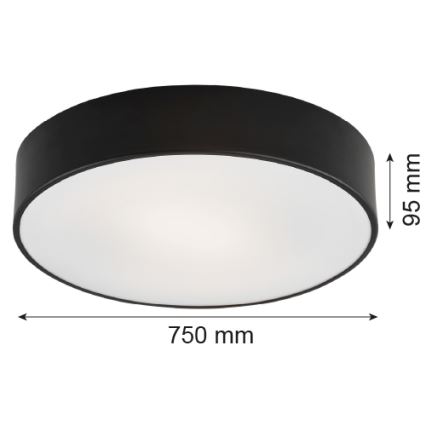Argon 2536 - Stropna svjetiljka DARLING 6xE27/15W/230V pr. 75 cm crna