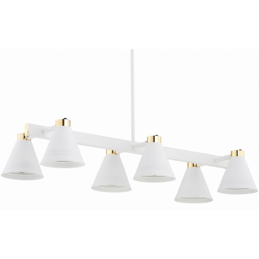 Argon 2551 - Viseći luster AVALONE 6xE27/15W/230V bijela/zlatna
