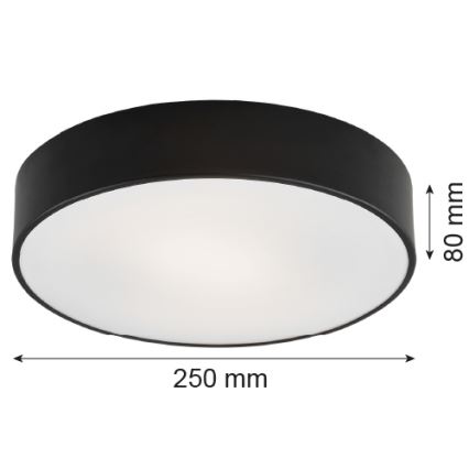 Argon 3081 - Stropna svjetiljka DARLING 2xE27/15W/230V pr. 25 cm crna