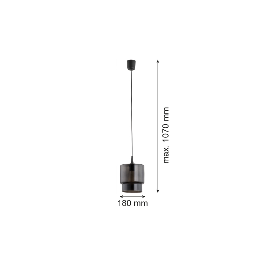 Argon 3270 - Luster na sajli NEWA 1xE27/15W/230V crna