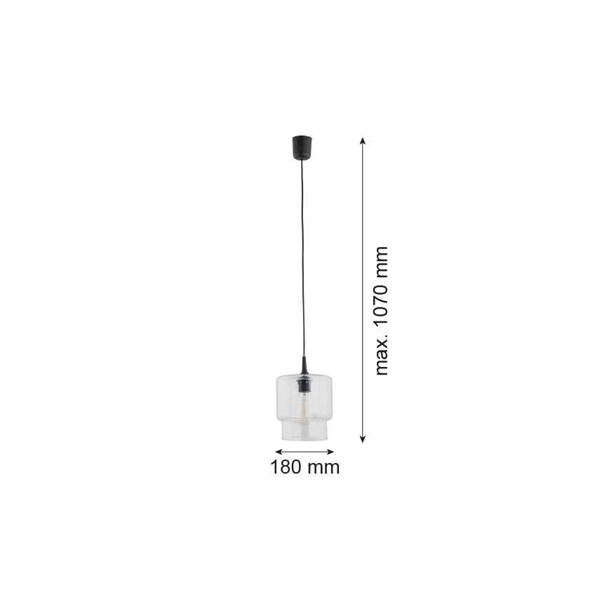Argon 3275 - Luster na sajli NEWA 1xE27/15W/230V prozirna