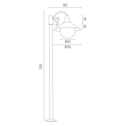 Argon 3284 - Vanjska lampa ERBA BIS 1xE27/15W/230V