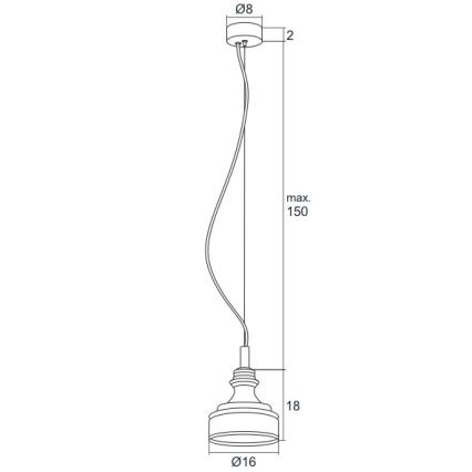 Argon 3795 - LED luster na sajli TULUZA LED/5W/230V