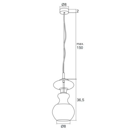 Argon 3800 - LED luster na sajli MODENA LED/8W/230V