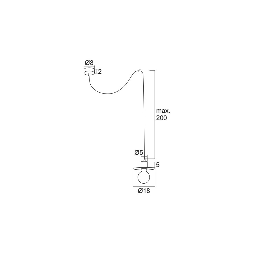 Argon 3834 - Luster na sajli CORSO 1xE27/15W/230V bijela