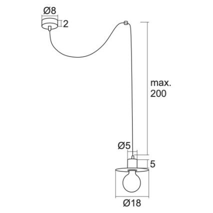 Argon 3836 - Luster na sajli CORSO 1xE27/15W/230V sjajni krom