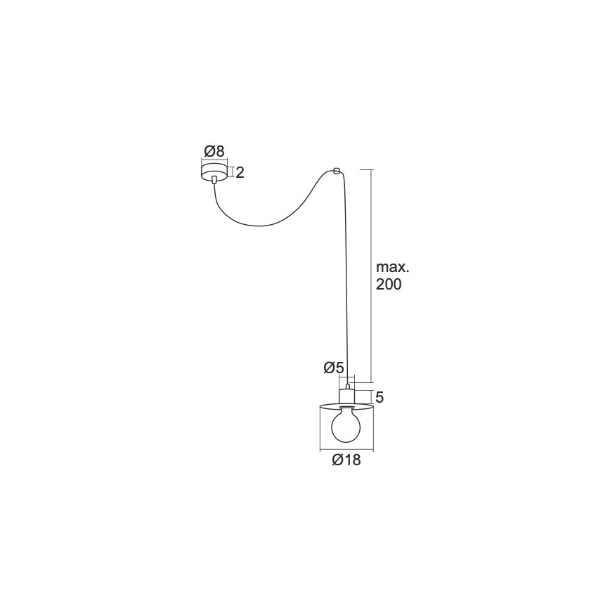 Argon 3836 - Luster na sajli CORSO 1xE27/15W/230V sjajni krom