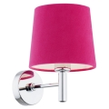 Argon 3909 - Zidna lampa BOLZANO 1xE27/15W/230V ružičasta/sjajni krom