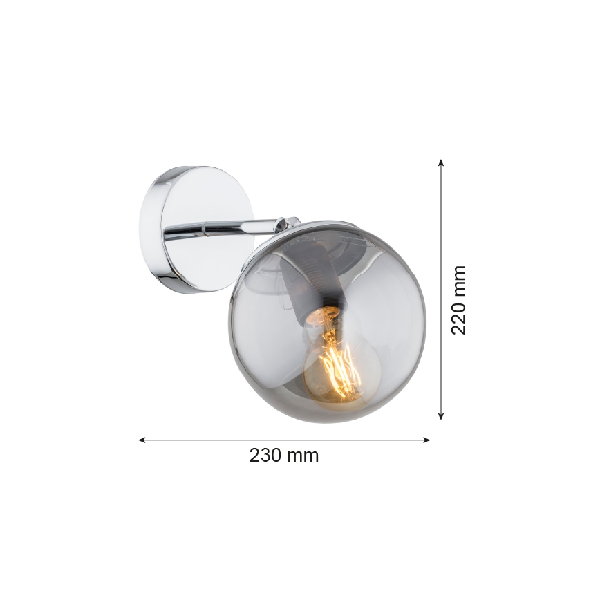 Argon 3989 - Zidna lampa SATELITE 1xE27/15W/230V sjajni krom/siva