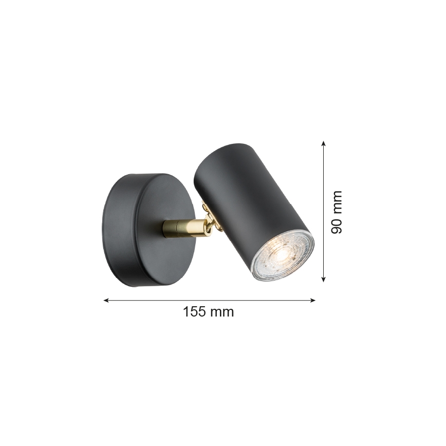 Argon 4210 - Stropni reflektor LAGOS 1xGU10/5W/230V crna/mesing
