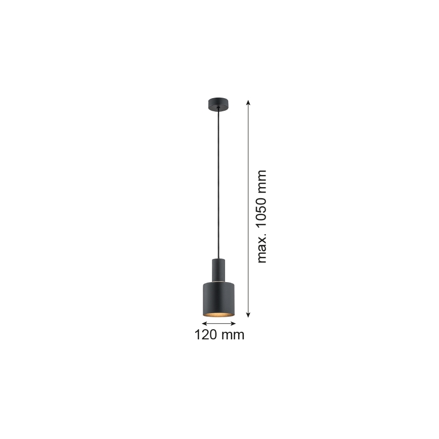 Argon 4219 - Luster na sajli SINES 1xE27/15W/230V pr. 12 cm crna