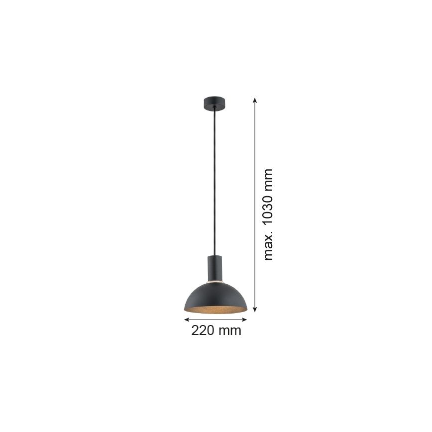 Argon 4222 - Luster na sajli SINES 1xE27/15W/230V pr. 28 cm crna