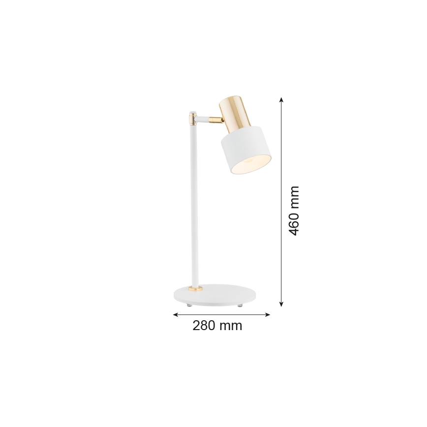 Argon 4256 - Stolna lampa DORIA 1xE27/15W/230V bijela/mesing