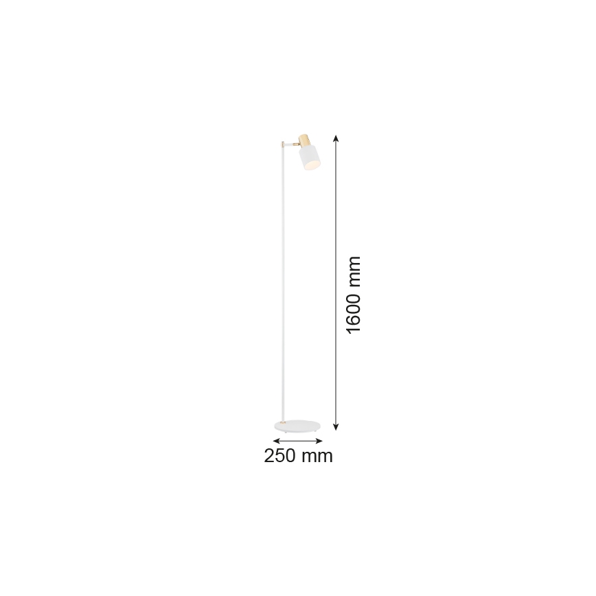 Argon 4258 - Podna lampa DORIA 1xE27/15W/230V bijela/mesing