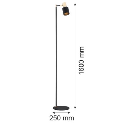 Argon 4259 - Podna lampa DORIA 1xE27/15W/230V crna/mesing