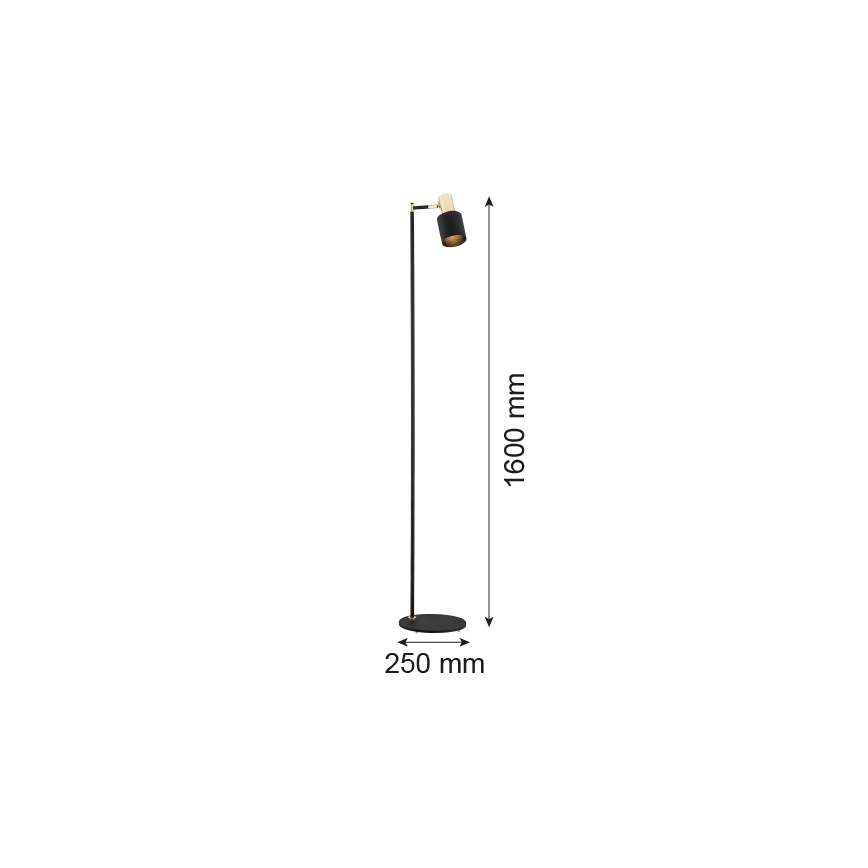 Argon 4259 - Podna lampa DORIA 1xE27/15W/230V crna/mesing