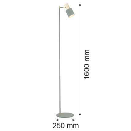 Argon 4271 - Podna lampa DORIA 1xE27/15W/230V zelena/mesing