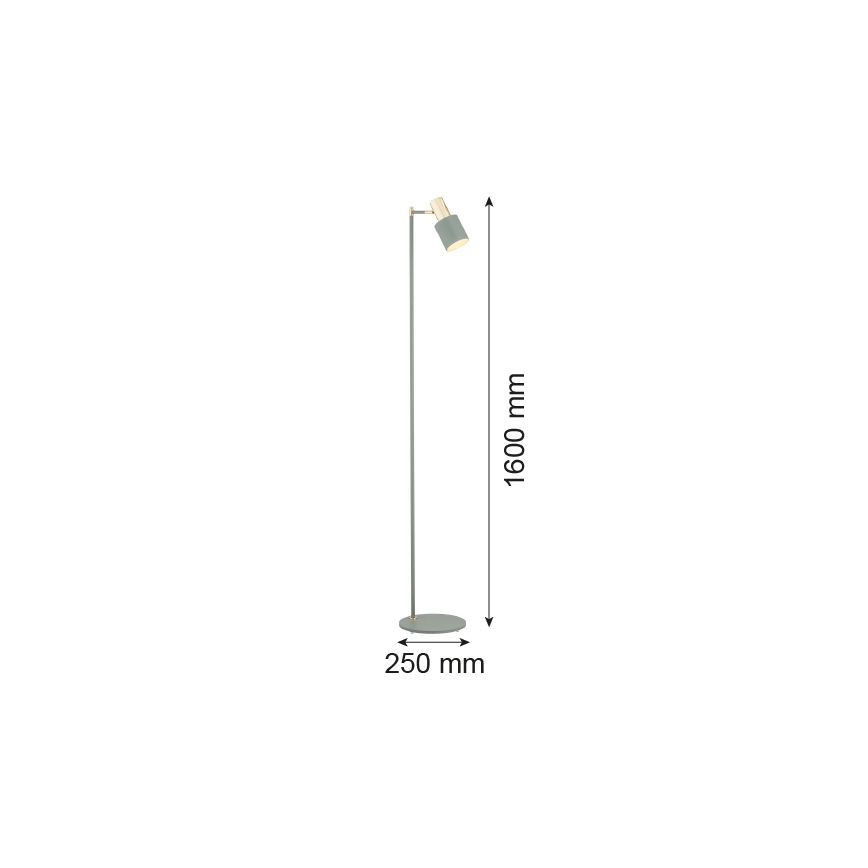 Argon 4271 - Podna lampa DORIA 1xE27/15W/230V zelena/mesing