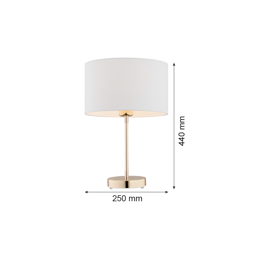 Argon 4301 - Stolna lampa KARIN 1xE27/15W/230V bijela/mesing