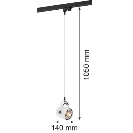 Argon 4312 - Luster za tračni sustav NET 1xE27/15W/230V bijela