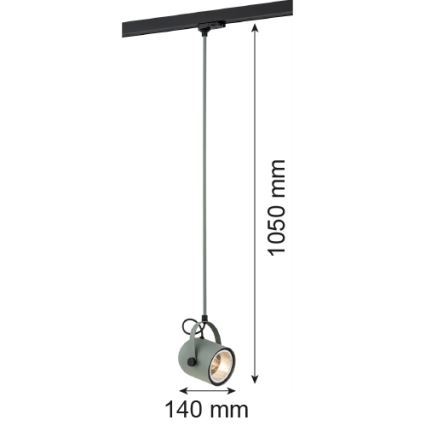 Argon 4313 - Luster za tračni sustav NET 1xE27/15W/230V zelena