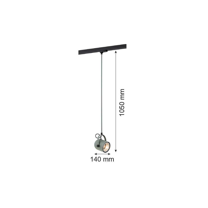 Argon 4313 - Luster za tračni sustav NET 1xE27/15W/230V zelena